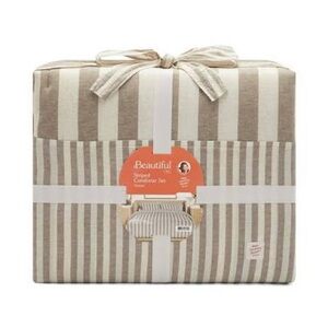 Trending NWT Beautiful By Drew Barrymore King Size Striped Comforter and Shams